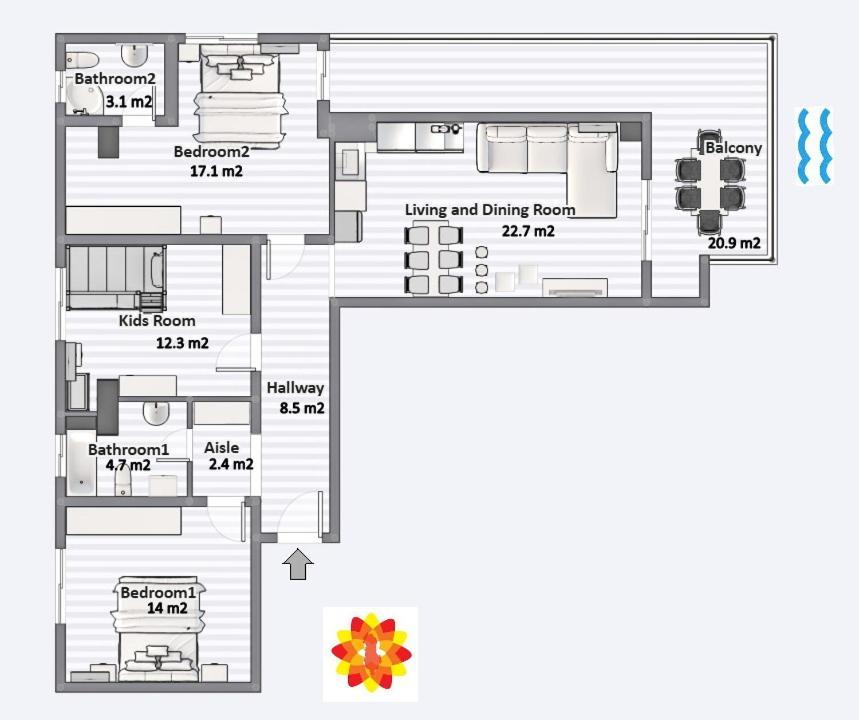Colorful Sea View Apartment Sarandë 外观 照片